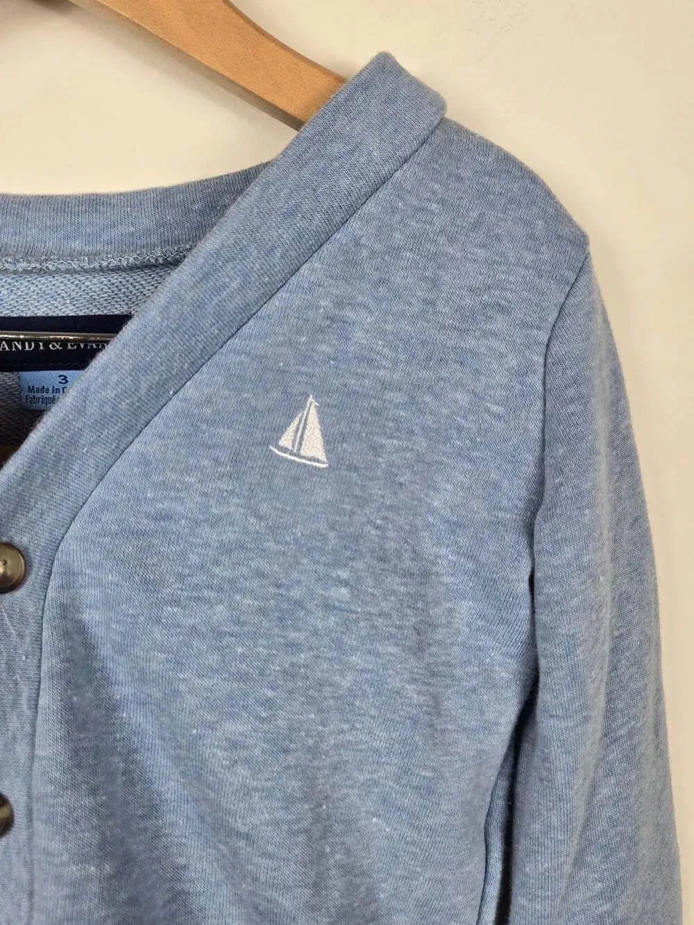 Andy & Evan Boys Blue Nautical Cardigan & Khaki Jogger Pants Set Size 3